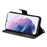 For Samsung Galaxy S22+ 5G Case 2 in 1 Detachable Magnetic Leather Wallet Mobile Cover with Strap - Black - 6