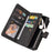 For Samsung Galaxy A53 5G Zipper Wallet Case with 15 Card Slots and Strap Leather Phone Cover - Black - 5