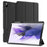 DUX DUCIS DOMO Series for Samsung Galaxy Tab S7+ / S8+ / S7 FE Tri-fold Stand PU Leather + TPU Auto Sleep / Wake Tablet Case Cover with Pen Slot - Black - 1