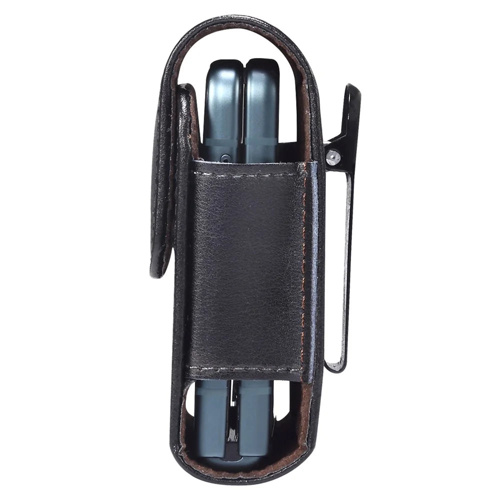 Genuine Leather Waist Folding Phone Bag for Huawei P50 Pocket / Pocket S / Samsung Galaxy Z Flip7 5G / Z Flip3 5G / Z Flip 5G / Z Flip, Belt Clip Magnetic Flip Phone Case - 4