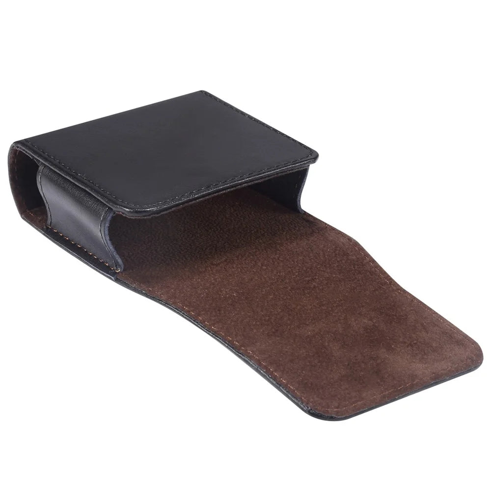 Genuine Leather Waist Folding Phone Bag for Huawei P50 Pocket / Pocket S / Samsung Galaxy Z Flip7 5G / Z Flip3 5G / Z Flip 5G / Z Flip, Belt Clip Magnetic Flip Phone Case - 6
