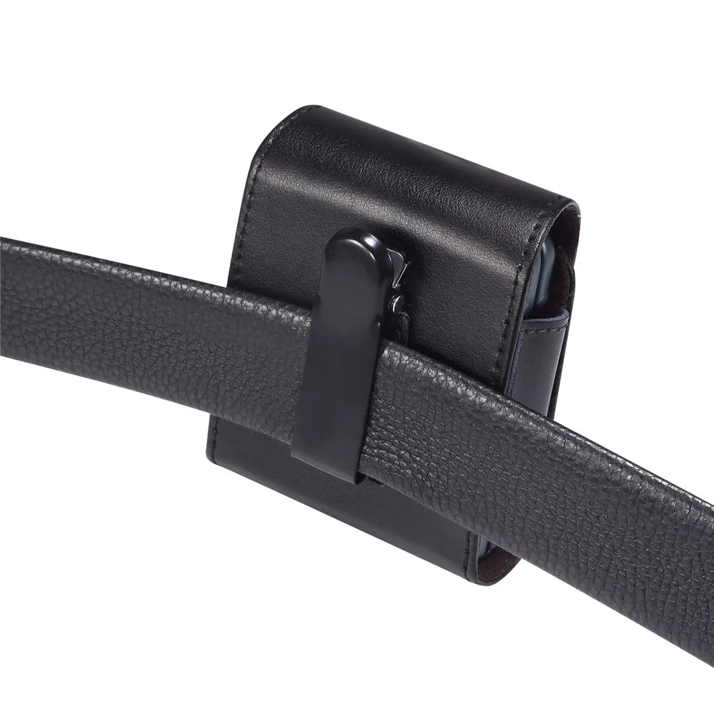 Genuine Leather Waist Folding Phone Bag for Huawei P50 Pocket / Pocket S / Samsung Galaxy Z Flip7 5G / Z Flip3 5G / Z Flip 5G / Z Flip, Belt Clip Magnetic Flip Phone Case - 7