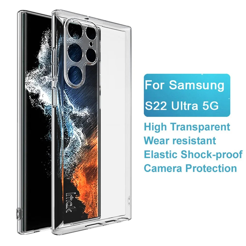 IMAK UX-5 Series for Samsung Galaxy S22 Ultra 5G Back Case, Crystal Clear Soft TPU Shockproof Anti-Scratch Phone Cover - 4