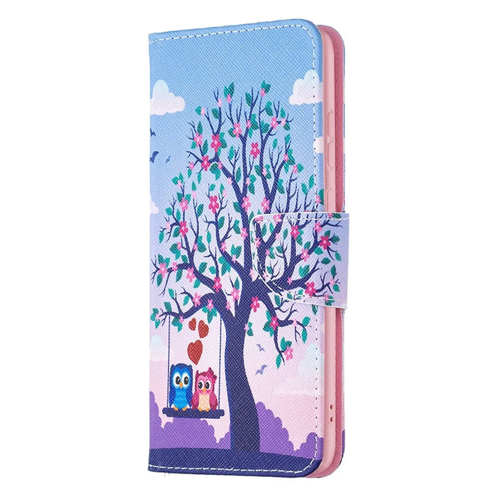 For Samsung Galaxy A33 5G Pattern Printing PU Leather Magnetic Flip Cover Stand Function Wallet Purse Case - Two Owls - 2