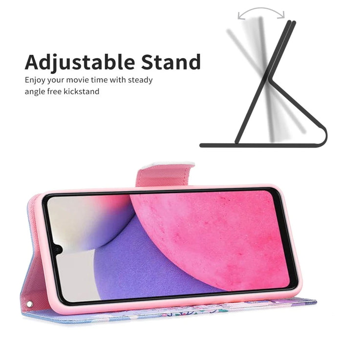 For Samsung Galaxy A33 5G Pattern Printing PU Leather Magnetic Flip Cover Stand Function Wallet Purse Case - Two Owls - 4