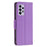 For Samsung Galaxy A33 5G Litchi Texture PU Leather Phone Case Wallet Solid Color Anti-fall Phone Cover with Strap - Purple - 3