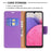 For Samsung Galaxy A33 5G Litchi Texture PU Leather Phone Case Wallet Solid Color Anti-fall Phone Cover with Strap - Purple - 6