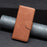 For Samsung Galaxy A33 5G Textured PU Leather Full Protective Wallet Stand Phone Cover with Strap - Brown - 7