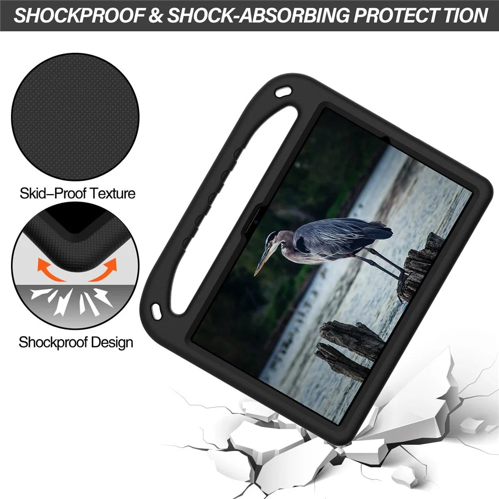 For Samsung Galaxy Tab A8 10.5 (2021) / A8 10.5 (2022) Anti-drop Anti-scratch Hand-hold Grip EVA Tablet Case with Foldable Kickstand - Black - 5