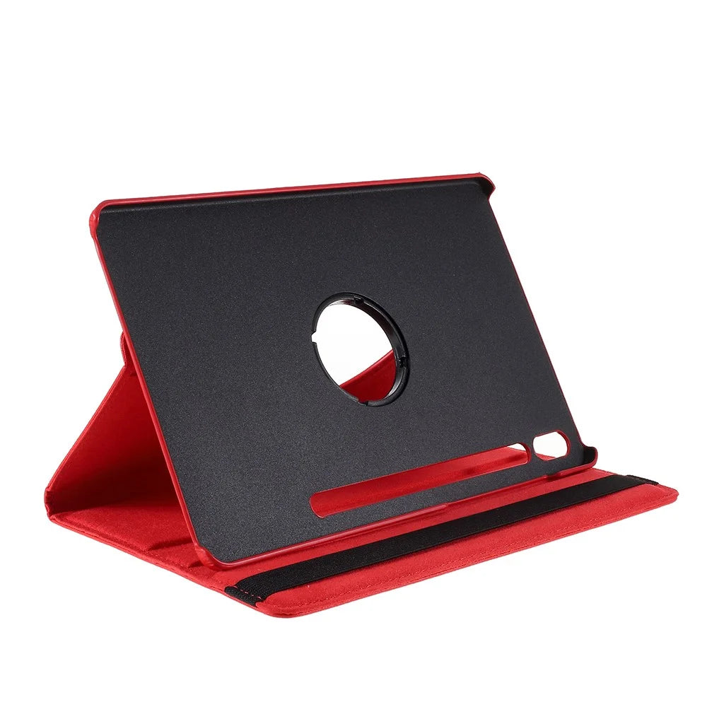 360 Degree Rotary Stand Tablet Case for Samsung Galaxy Tab S10+ / S9+  / S8+ / S7+ / S7 FE PU Leather + PC Cover Shell - Red - 5
