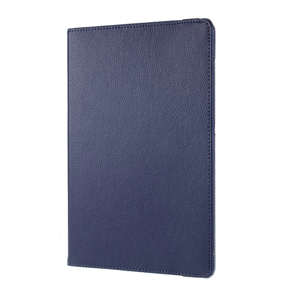 For Samsung Galaxy Tab S10 FE / S9 FE / S9 / S8 / S7 Tablet Case Rotary Stand PU Leather Cover with Elastic Band - Dark Blue - 2