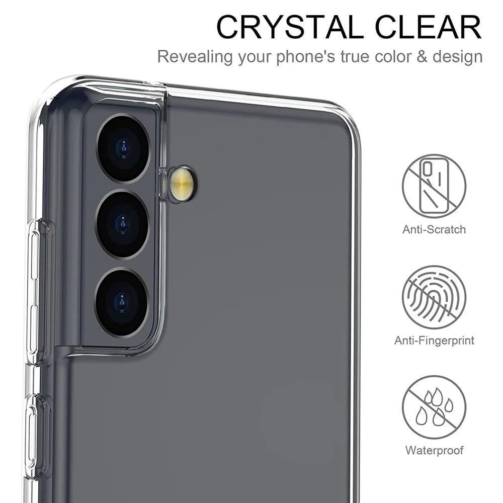 For Samsung Galaxy S22 5G Mobile Phone Case Precise Cutouts Clear Soft TPU Anti-fingerprint Well-protected Phone Cover - 3