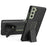 PC + TPU Screen Sliding Cover Phone Case for Samsung Galaxy S21 FE 5G, Rotary Clip Kickstand Protector Shell - 1