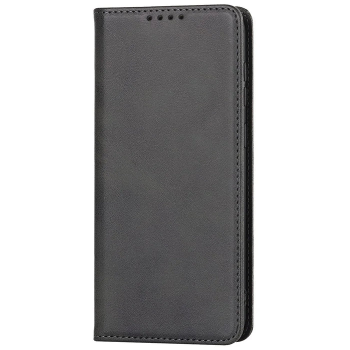 Magnetic Auto-absorbed PU Leather Case for Samsung Galaxy A33 5G, Folio Flip Wallet Stand Phone Cover - Black - 2