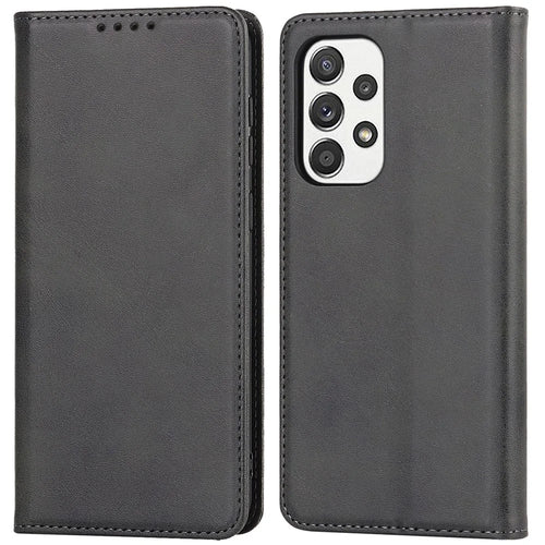 PU Leather + TPU Wallet Phone Case for Samsung Galaxy A53 5G, Foldable Stand Magnetic Auto Closing Cover - Black - 1