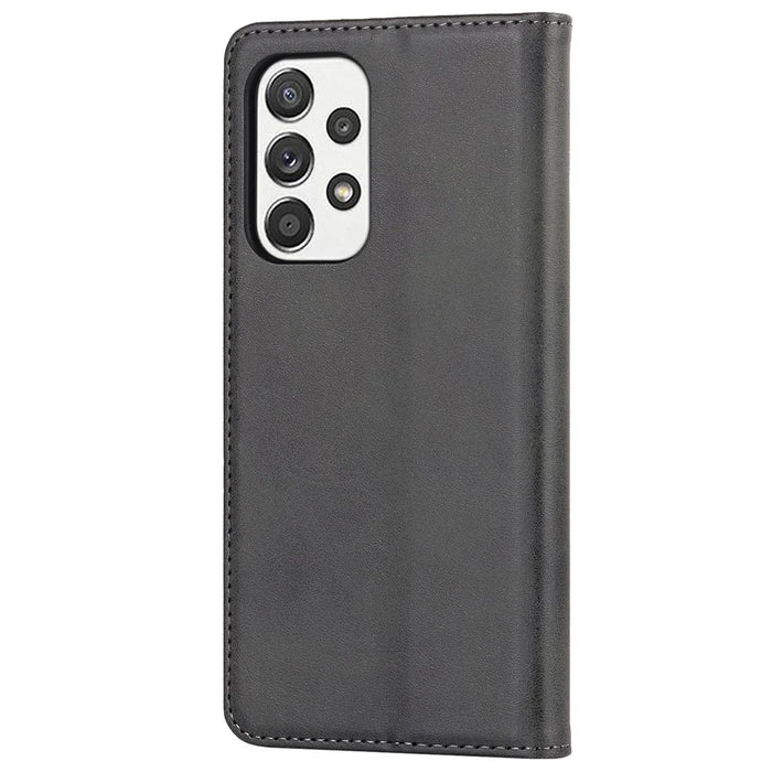 PU Leather + TPU Wallet Phone Case for Samsung Galaxy A53 5G, Foldable Stand Magnetic Auto Closing Cover - Black - 3