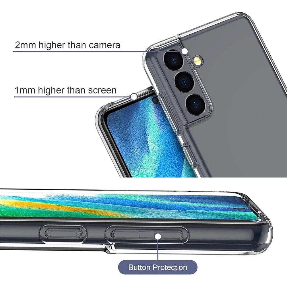 For Samsung Galaxy S22 5G Soft TPU Clear Flexible Cover with Full Glue 0.1mm Tempered Glass Screen Protector (Support Fingerprint Unlocking) - 3
