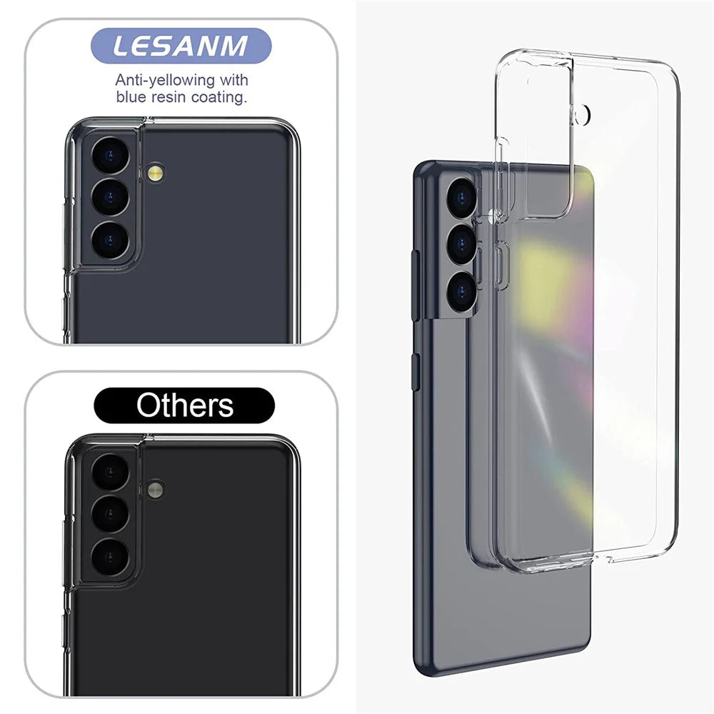For Samsung Galaxy S22 5G Soft TPU Clear Flexible Cover with Full Glue 0.1mm Tempered Glass Screen Protector (Support Fingerprint Unlocking) - 4