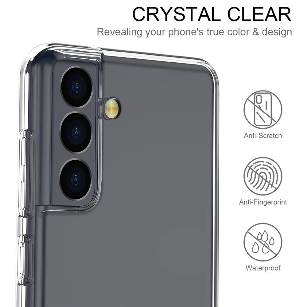 For Samsung Galaxy S22+ 5G Soft TPU Clear Anti-fingerprint Cover with Full Glue 0.1mm Tempered Glass Screen Protector (Support Fingerprint Unlocking) - 2