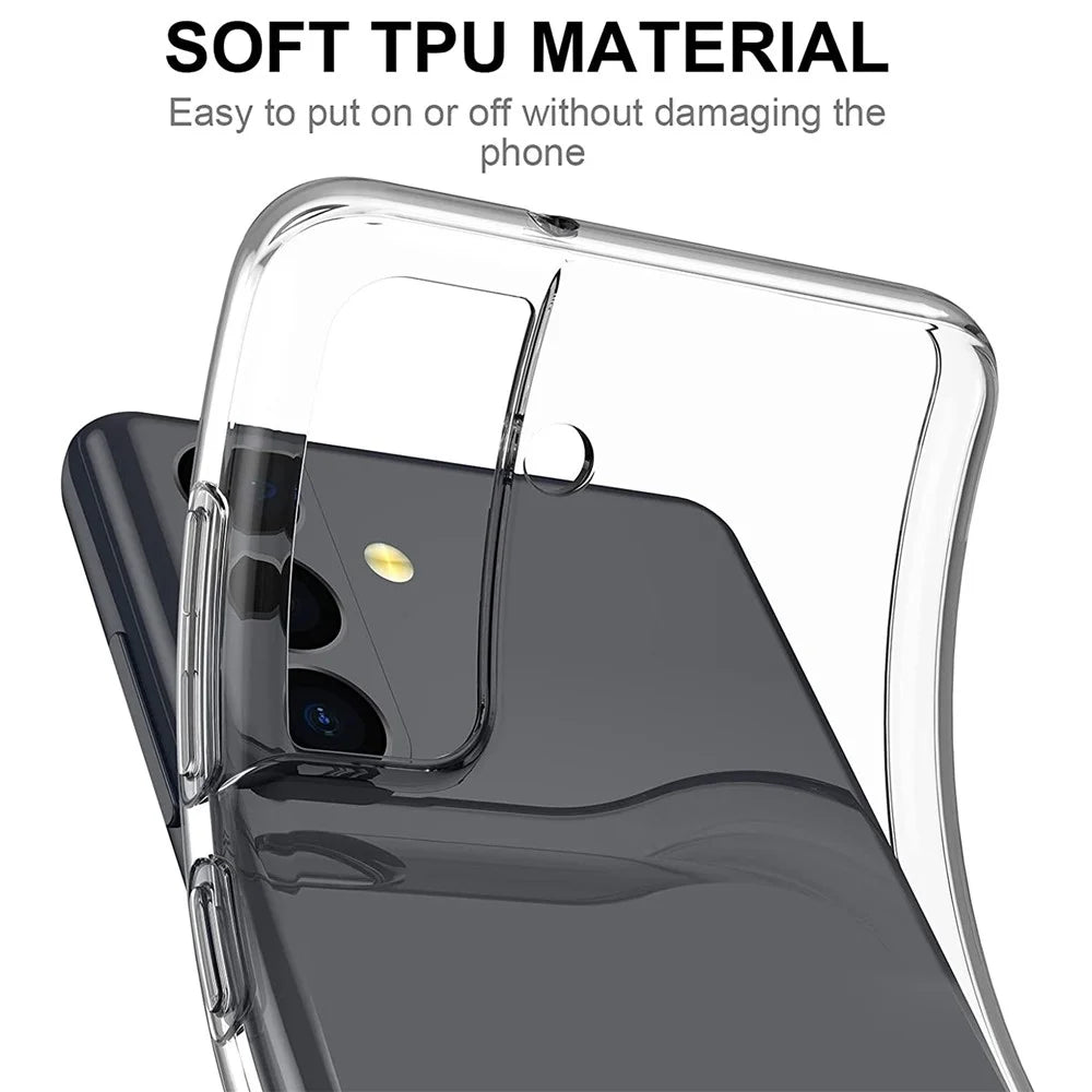 For Samsung Galaxy S22+ 5G Soft TPU Clear Anti-fingerprint Cover with Full Glue 0.1mm Tempered Glass Screen Protector (Support Fingerprint Unlocking) - 5
