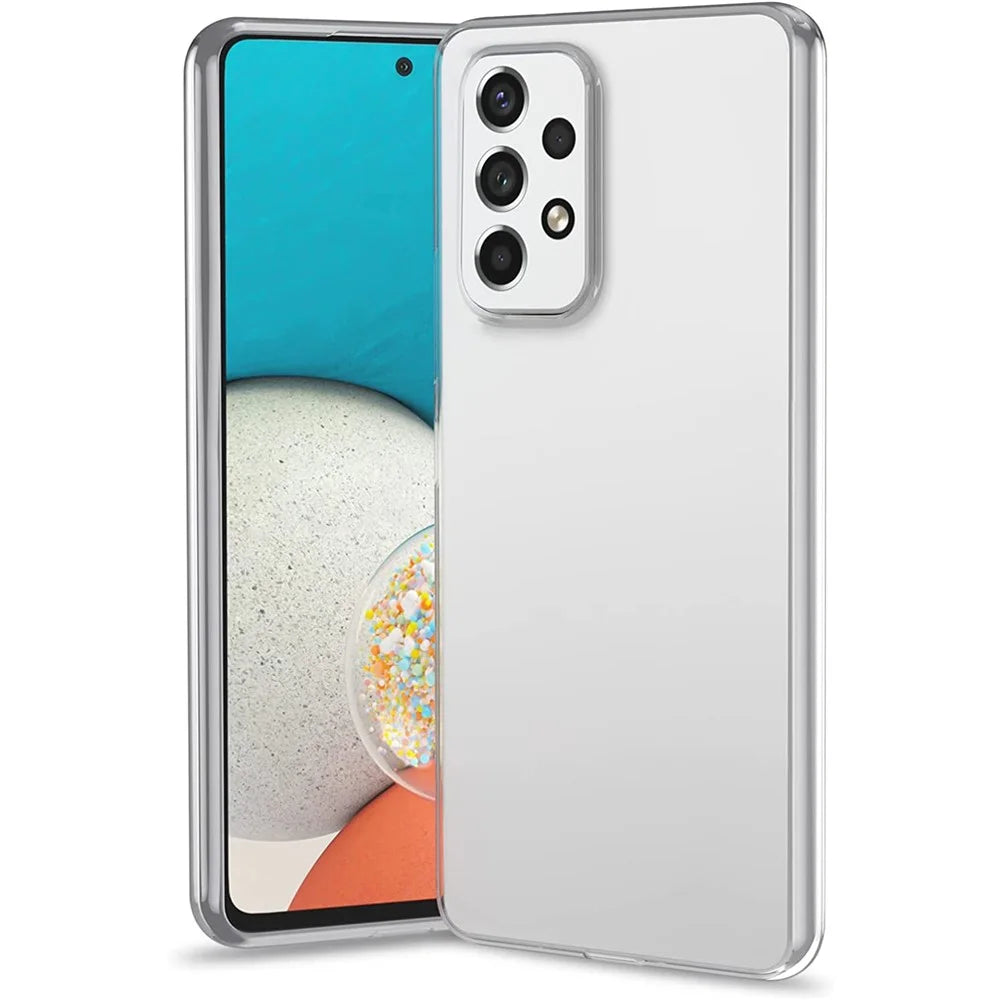 For Samsung Galaxy A53 5G Soft TPU Clear Flexible Cover with Tempered Glass Screen Protector - 3