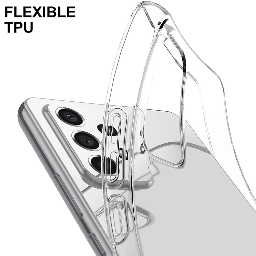 For Samsung Galaxy A53 5G Soft TPU Clear Flexible Cover with Tempered Glass Screen Protector - 7