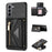 N.BEKUS for Samsung Galaxy S21 4G/5G Kickstand Design Wallet Dual-layer Protection PU Leather + TPU Cell Phone Case - Black - 1