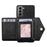 N.BEKUS for Samsung Galaxy S21 4G/5G Kickstand Design Wallet Dual-layer Protection PU Leather + TPU Cell Phone Case - Black - 5