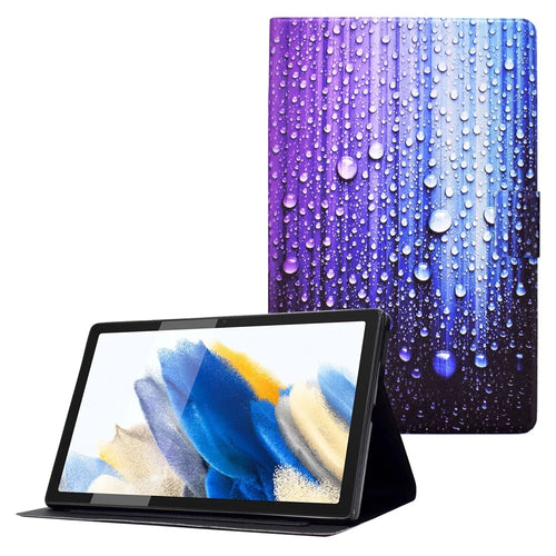 For Samsung Galaxy Tab A8 10.5 (2021) / A8 10.5 (2022) X200 / X205, Pattern Printing Tablet Leather Case Card Holder Cover with Stand - Water-drop - 1