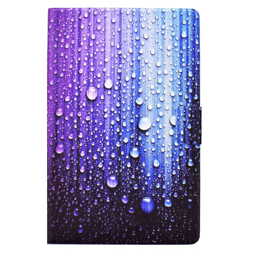 For Samsung Galaxy Tab A8 10.5 (2021) / A8 10.5 (2022) X200 / X205, Pattern Printing Tablet Leather Case Card Holder Cover with Stand - Water-drop - 2