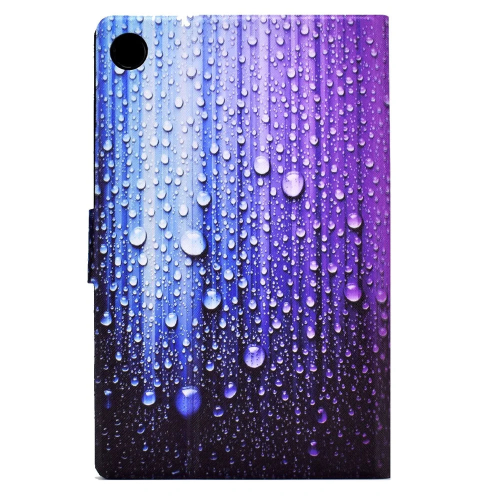 For Samsung Galaxy Tab A8 10.5 (2021) / A8 10.5 (2022) X200 / X205, Pattern Printing Tablet Leather Case Card Holder Cover with Stand - Water-drop - 3