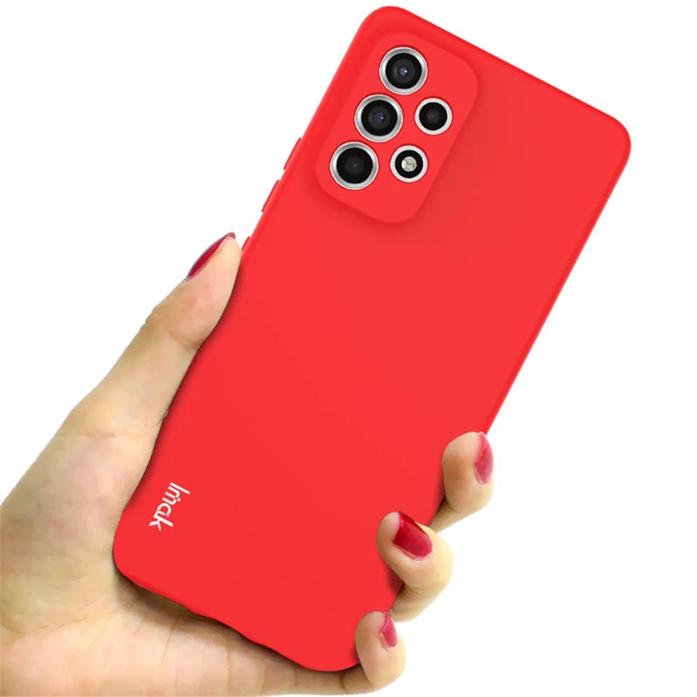 IMAK UC-2 Series for Samsung Galaxy A53 5G Solid Color Soft TPU Slim Fit Mobile Phone Case Cover - Red - 4