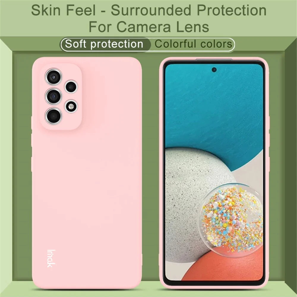 IMAK UC-2 Series for Samsung Galaxy A53 5G Solid Color Soft TPU Slim Fit Mobile Phone Case Cover - Red - 5