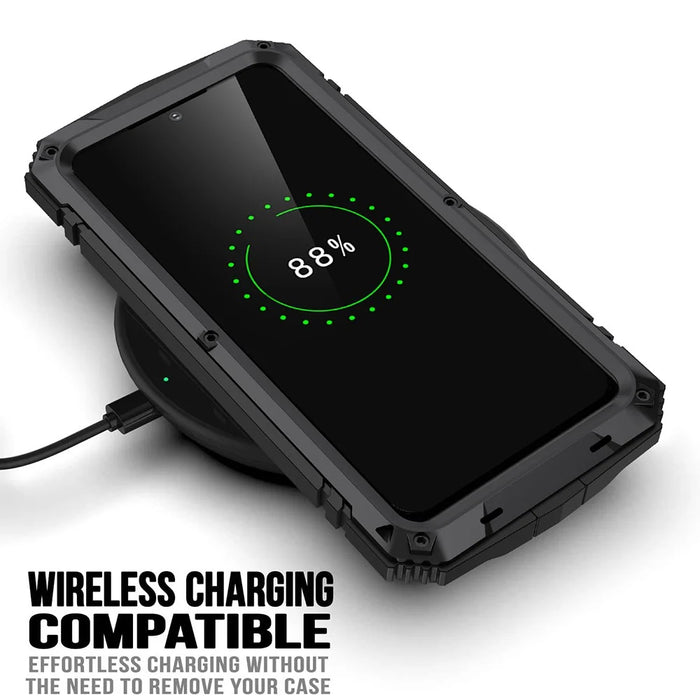 For Samsung Galaxy S22 5G Kickstand TPU + Metal Phone Case Shockproof Dustproof Fall-proof Protective Cover - Black - 6