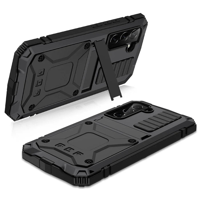 For Samsung Galaxy S22 5G Kickstand TPU + Metal Phone Case Shockproof Dustproof Fall-proof Protective Cover - Black - 7