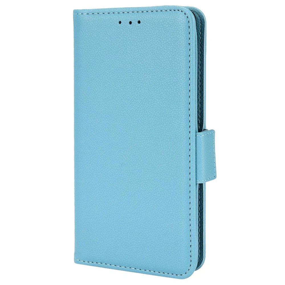 For Samsung Galaxy A51 5G SM-A516 PU Leather Flip Phone Case Litchi Texture Wallet Stand Shockproof Protective Cover - Baby Blue - 2