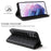 FIERRE SHANN for Samsung Galaxy S22 5G Top Layer Cowhide Leather Crocodile Texture Wallet Stand Magnetic Phone Case - Black - 4