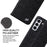 FIERRE SHANN for Samsung Galaxy S22 5G Top Layer Cowhide Leather Crocodile Texture Wallet Stand Magnetic Phone Case - Black - 7