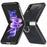 For Samsung Galaxy Z Flip3 5G PU Leather Coated Hard PC Folding Phone Case with Ring Holder - Black - 1
