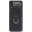 For Samsung Galaxy Z Flip3 5G PU Leather Coated Hard PC Folding Phone Case with Ring Holder - Black - 2