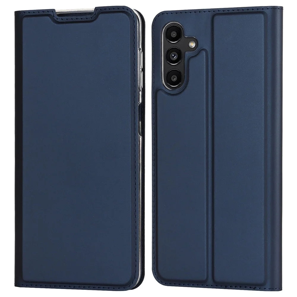 Stand Card Holder Phone Case for Samsung Galaxy A13 5G / A04s 4G (164.7mm), PU Leather + TPU Magnetic Auto-absorbed Cover - Blue - 1