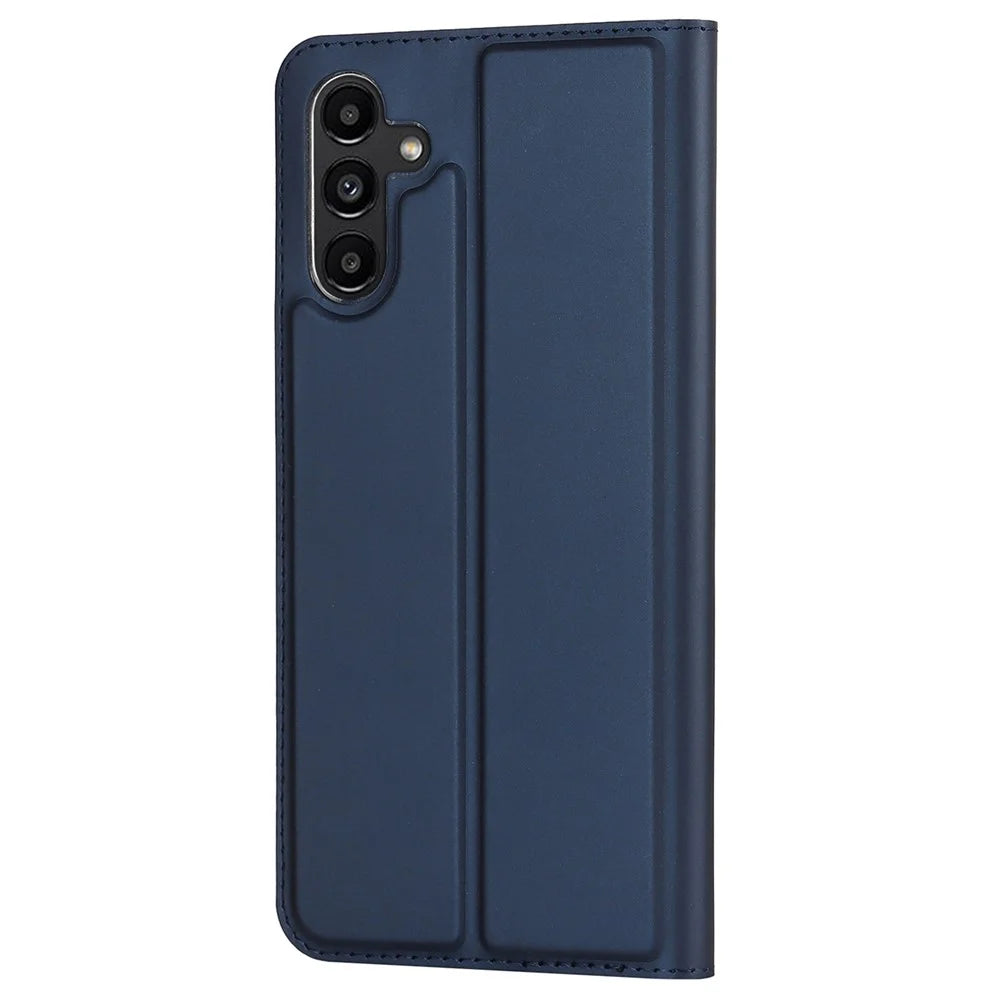 Stand Card Holder Phone Case for Samsung Galaxy A13 5G / A04s 4G (164.7mm), PU Leather + TPU Magnetic Auto-absorbed Cover - Blue - 3