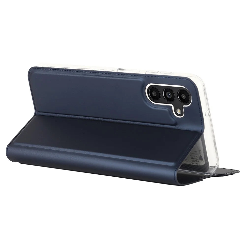 Stand Card Holder Phone Case for Samsung Galaxy A13 5G / A04s 4G (164.7mm), PU Leather + TPU Magnetic Auto-absorbed Cover - Blue - 6