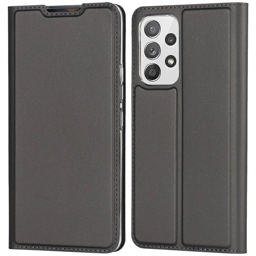 Card Holder Leather Case for Samsung Galaxy A53 5G, Magnetic Auto Closing Stand Phone Cover - Black - 1