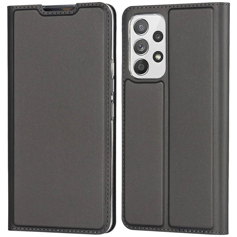 Card Holder Leather Case for Samsung Galaxy A53 5G, Magnetic Auto Closing Stand Phone Cover - Black - 1