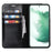 Crazy Horse Texture Genuine Leather Phone Cover for Samsung Galaxy S22+ 5G, Wallet Stand Protective Case - Black - 4