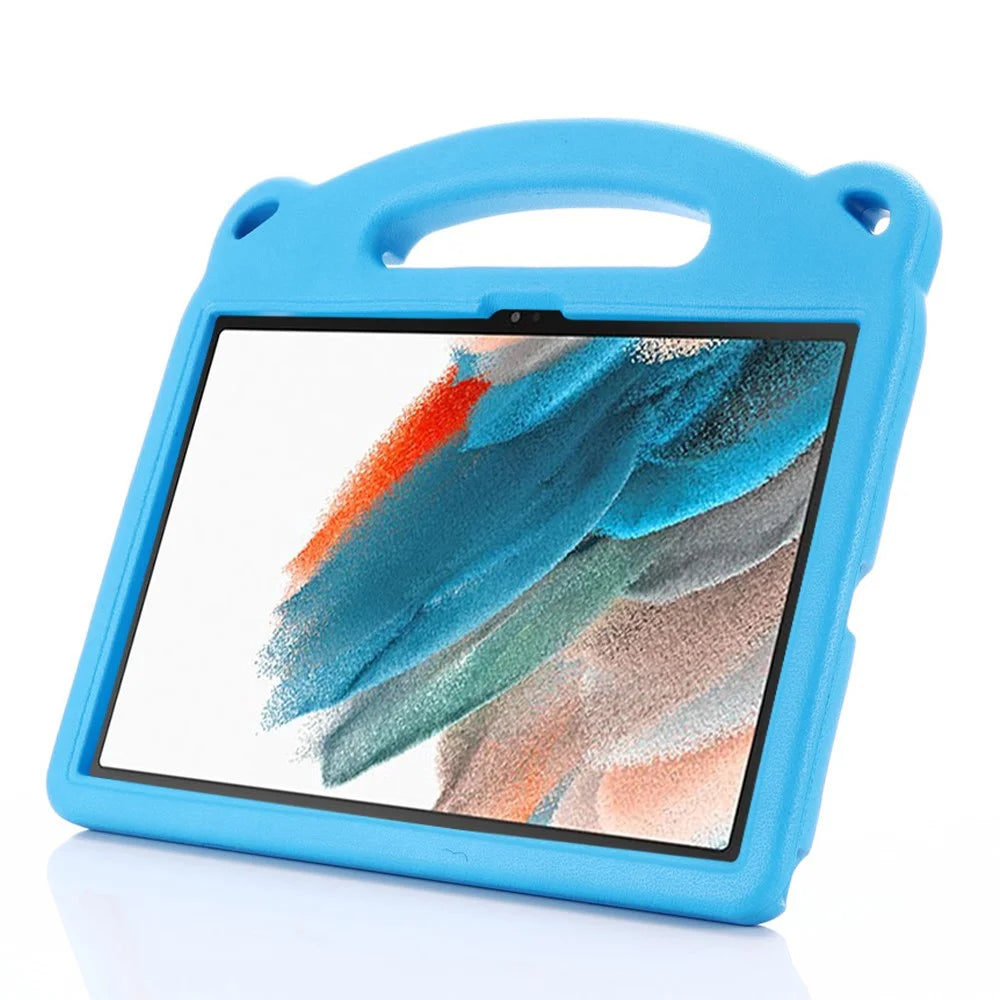 For Samsung Galaxy Tab A8 10.5 (2021) / A8 10.5 (2022) Cartoon Panda EVA Protective Case Convertible Handle Kickstand Tablet Kids Cover - Blue - 1