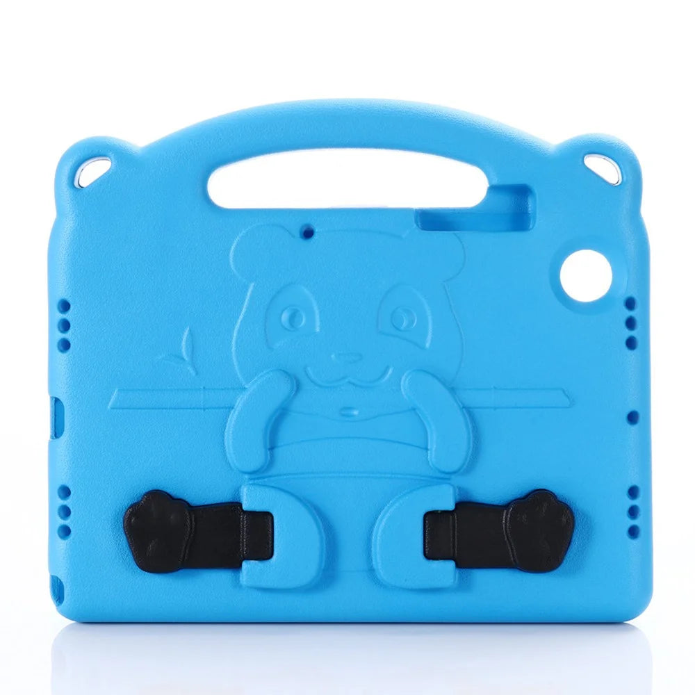 For Samsung Galaxy Tab A8 10.5 (2021) / A8 10.5 (2022) Cartoon Panda EVA Protective Case Convertible Handle Kickstand Tablet Kids Cover - Blue - 2