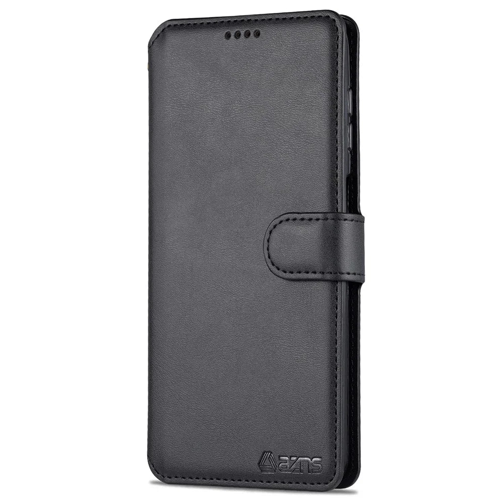 AZNS PU Leather Case for Samsung Galaxy A13 4G, Stand Feature Wallet Magnetic Flip Folio Book Phone Cover - Black - 2