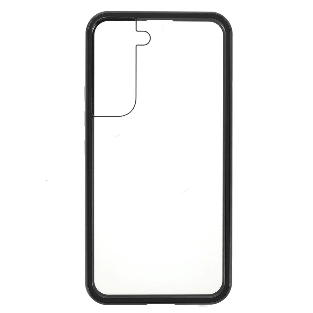 For Samsung Galaxy S22+ 5G 360 Degree Full Protection Case Aluminium Alloy Frame + Double-sided Tempered Glass Phone Cover with Magnetic Closure - Black - 3